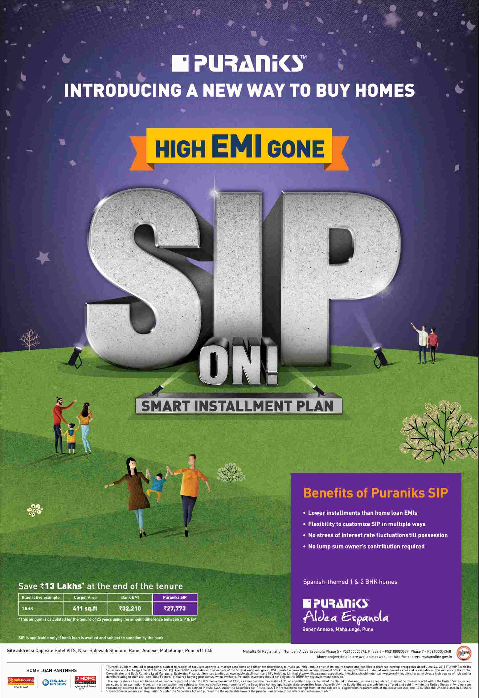 Book home & avail the benefits of SIP at Puranik Aldea Espanola in Pune Update